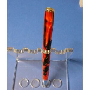 Handmade Custom Pen Acrylic Red and Black Marble color